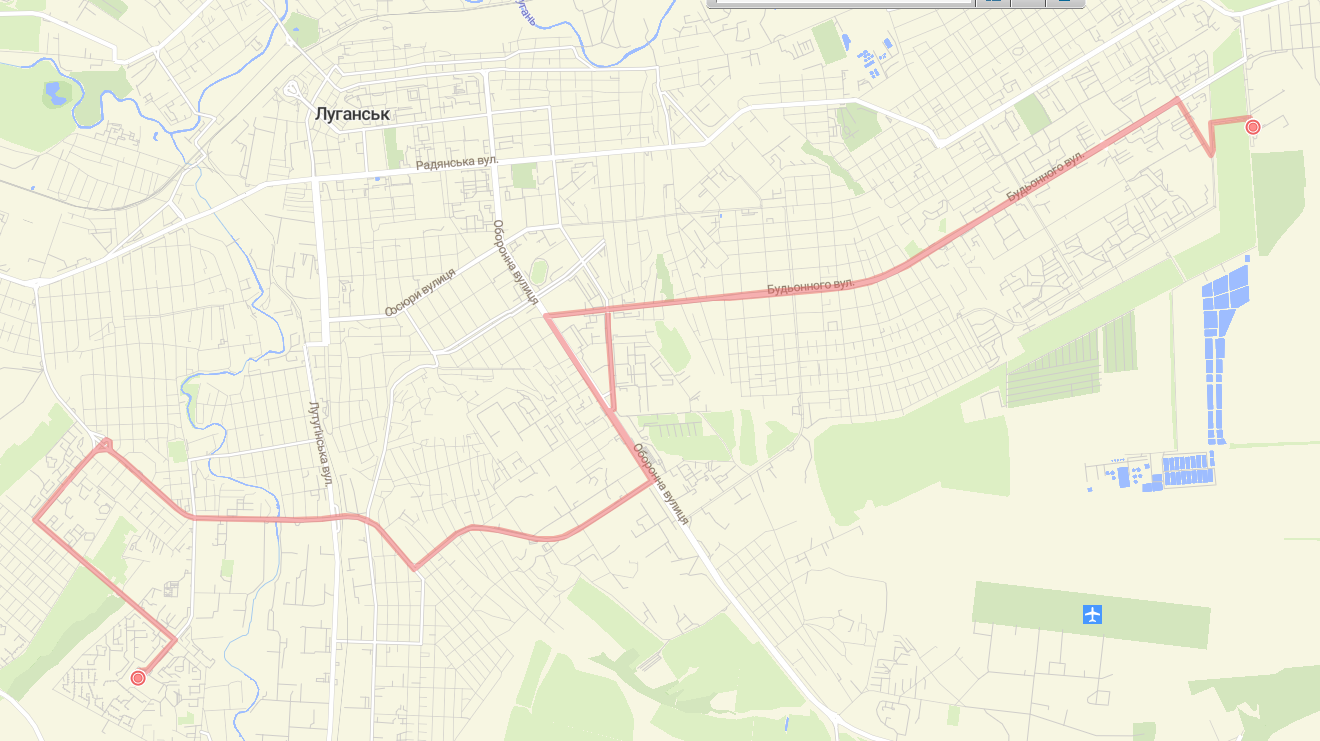 134 маршрут Луганск